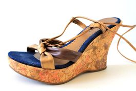 Via Uno * sexy Riemchen SANDALETTEN  11 cm Keilabsatz  37/38