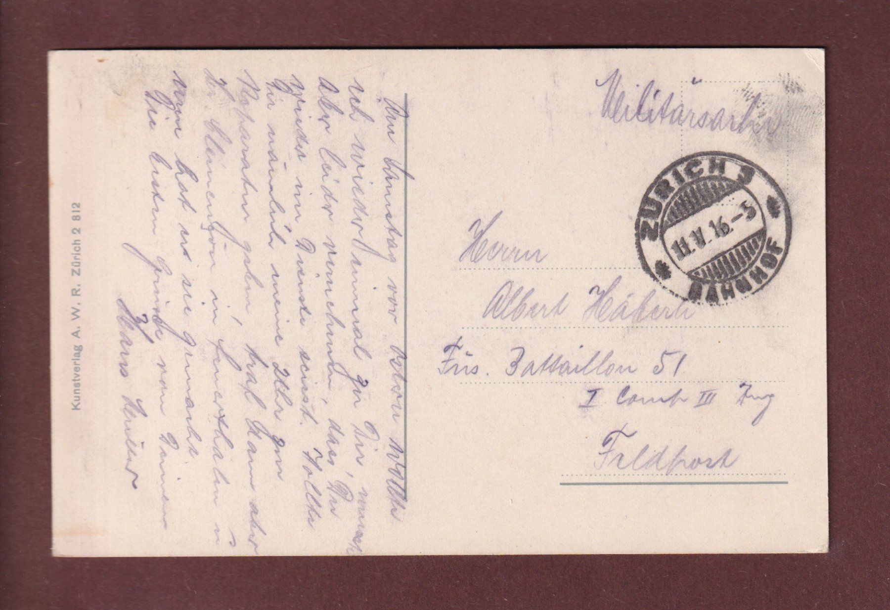 Cartoline postali: ZÜRICH - Quaibrücke - 1916 – Usato da Pully venduto da nicecards 1