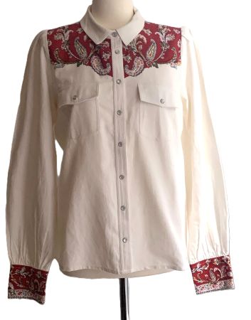 RASSIGE BLUSE MIT KASCHMIR-PRINT VON SÉZANE, PARIS  *NEU*