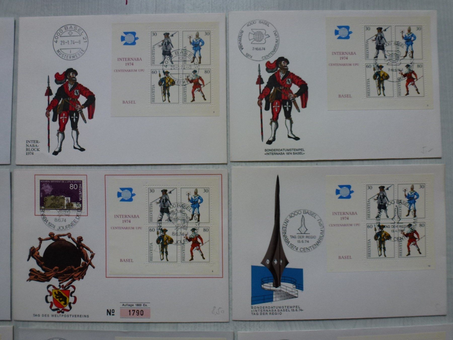 Alle Briefmarken: 30 Briefe mit verschiedenen Varianten Internaba 1974 Basel – Gebraucht aus Walkringen von Casablanca777 3
