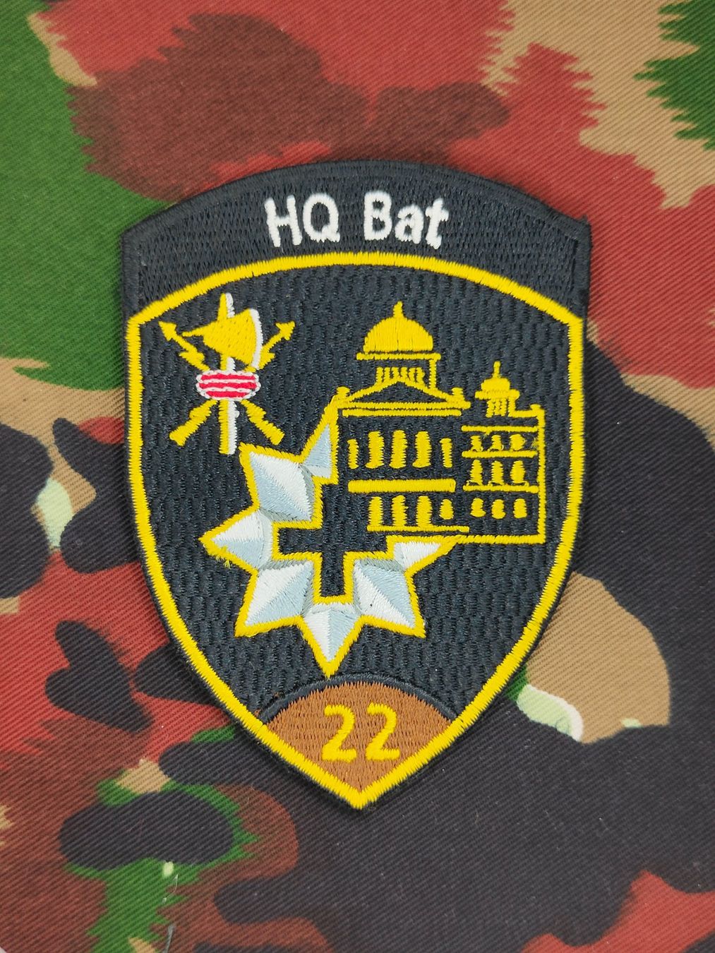 Schweizer Armee Uniformi: Verbandsabzeichen HQ Bat 22 Kp 2 – Usato da Bauma venduto da SwissMilitaria