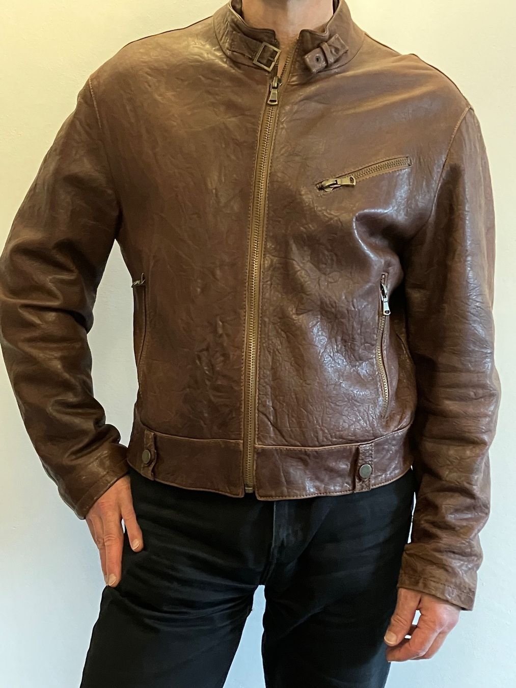 Giacche: Lederjacke braun Herren Echtleder – Usato da Winterthur venduto da Jannis01 1