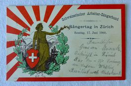 LITHO AK ZÜRICH, Sängertag 1900, Schweiz. Arbeiter-Sängerb.