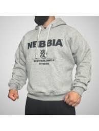 NEBBIA HERREN FITNESS PULLOVER HOODY GRAU  L NEU MIT ETIKETT
