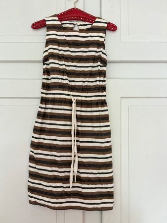 PEOPLE TREE Fair Trade Leinen-Kleid gestreift handgewebt – G