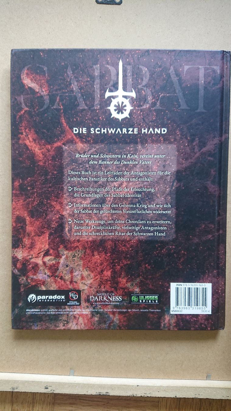 Libri: Sabbat Die Schwarze Hand - Vampire Maskerade – Usato da Chur venduto da FreakofRarity 1