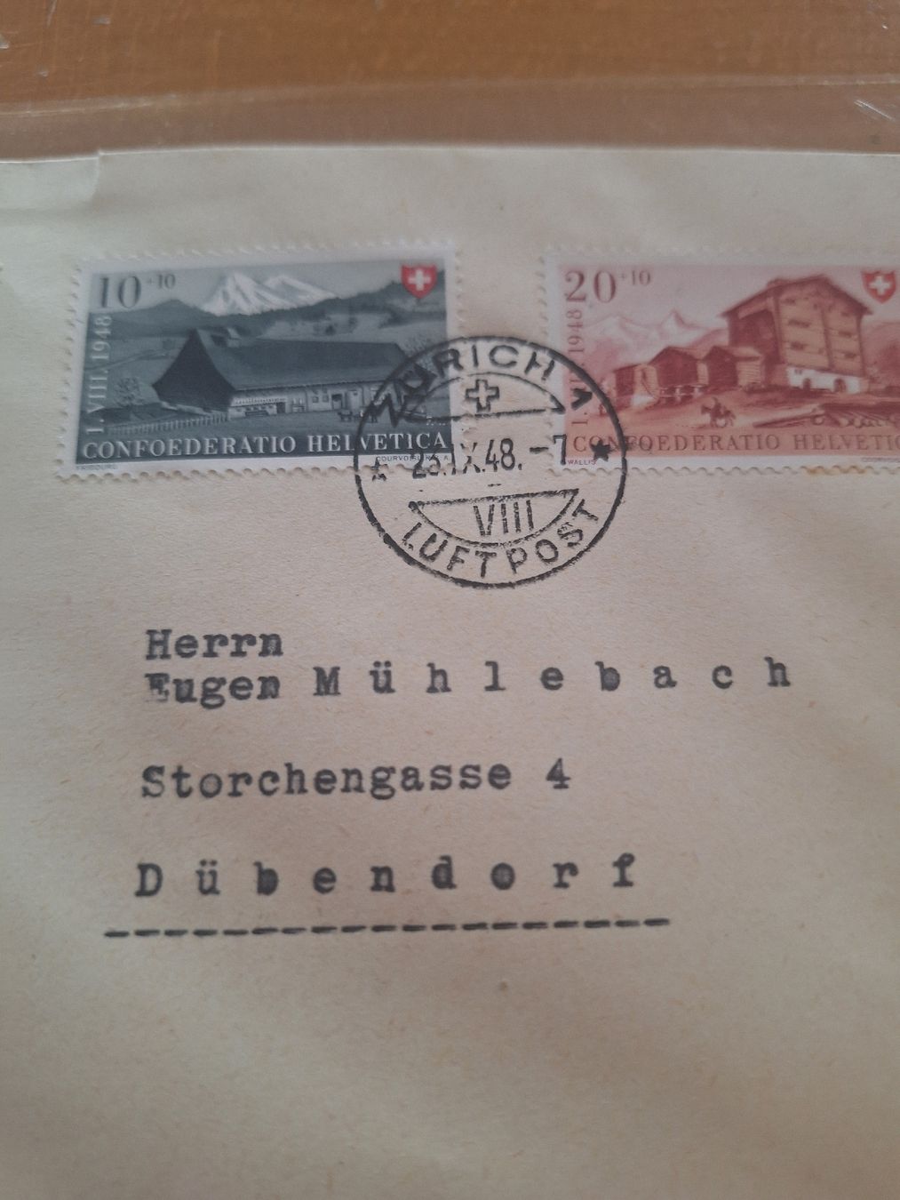 Tutti i francobolli: Pro Patria Schweizer Briefmarken-Sammlung, Luftpost-Brief●11 – Usato da Olten venduto da inf_k5hz 2