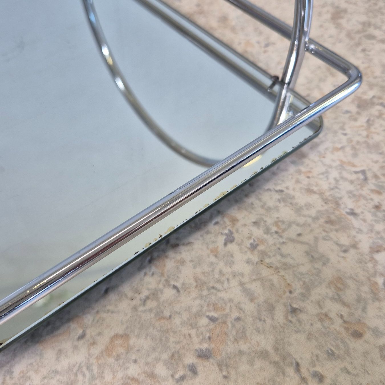 Piatti di portata: Chrom Design Tablett Service Tableau mit Spiegelglas – Usato da Nottwil venduto da Wondewa-Shop 7