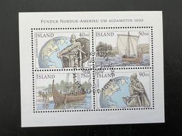 Iceland 2000, Block 2000 Entdeckung Amerikas ET-o  (A1055)