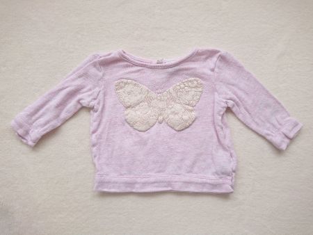 Baby Girl Pullover H&M Gr. 68 Rosa Schmetterling 100% Baumwo