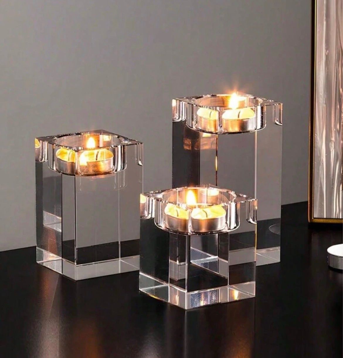 Portacandele: 3er Set Teelichthalter aus Kristallglas – Nuovo e nell'imballaggio originale da Emmenbrücke venduto da ShopDirect