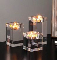 3er Set Teelichthalter aus Kristallglas