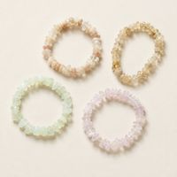 4er-Set Splitterperlen-Armbänder – Pastellfarben – neu