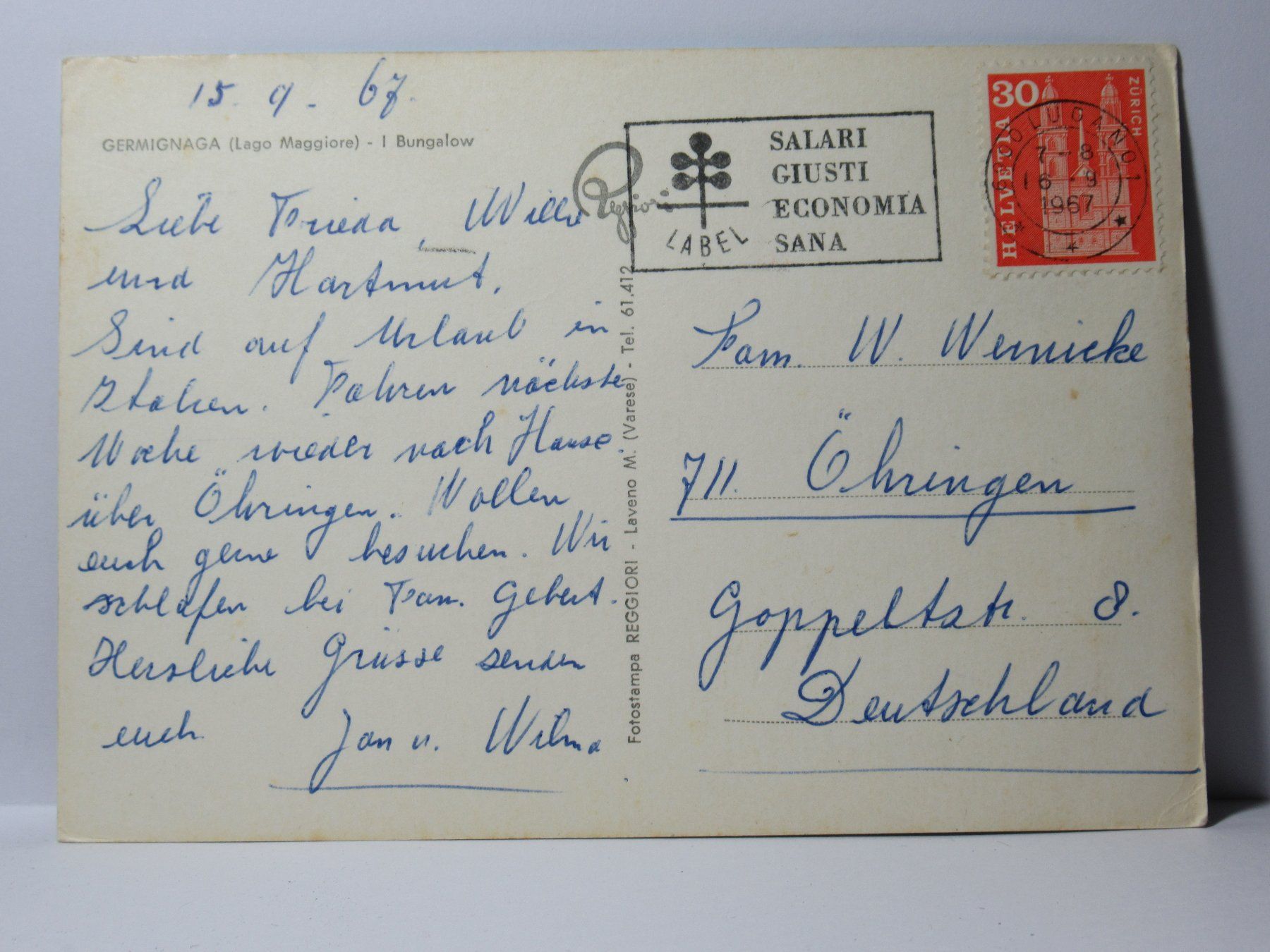 Cartes postales: Germignaga  1967 – D'occasion à Grenchen par Bluemchen1900 1