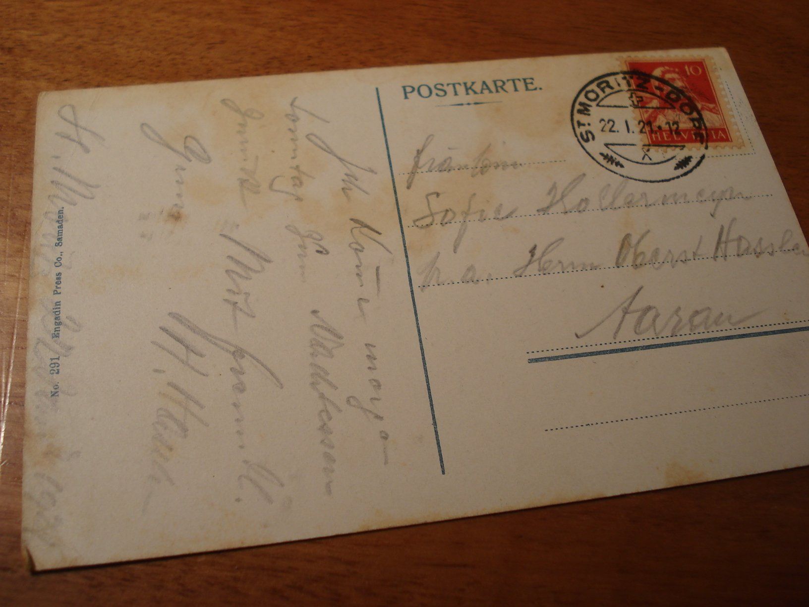 Cartes postales: Skijöring im Engadin, 1921, o St Moritz Bad, farbig – D'occasion à Niederwil AG par morostahu 1