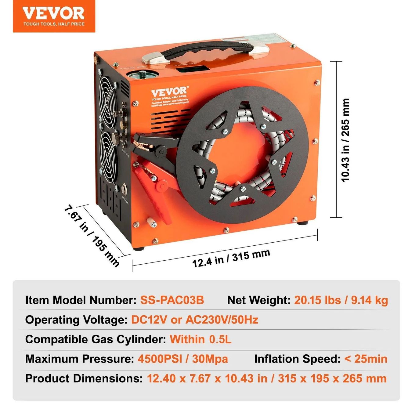Kompressoren: VEVOR PCP Kompressor 4500PSI 12V/230V – Neu und originalverpackt aus Bottighofen von zaap 6