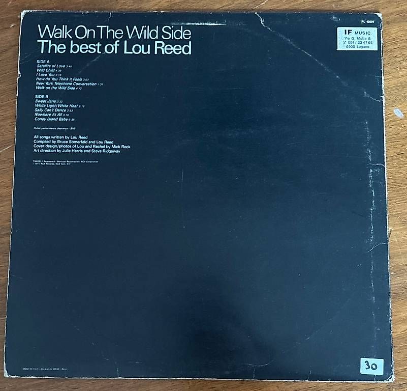 Dischi in vinile: LP Lou Reed - Walking on the Wild Side – Usato da Viganello venduto da 597_k72f 1