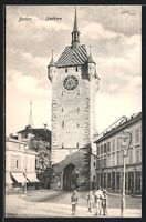 AK Baden, Blick auf den Stadtturm, 1907