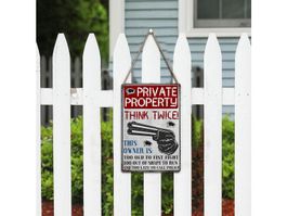 Retro Warn schild Rechteckige Privat Zone