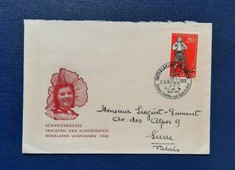 Interlaken - Unspunnen, Schweiz. Trachtenfest 1955, Brief 