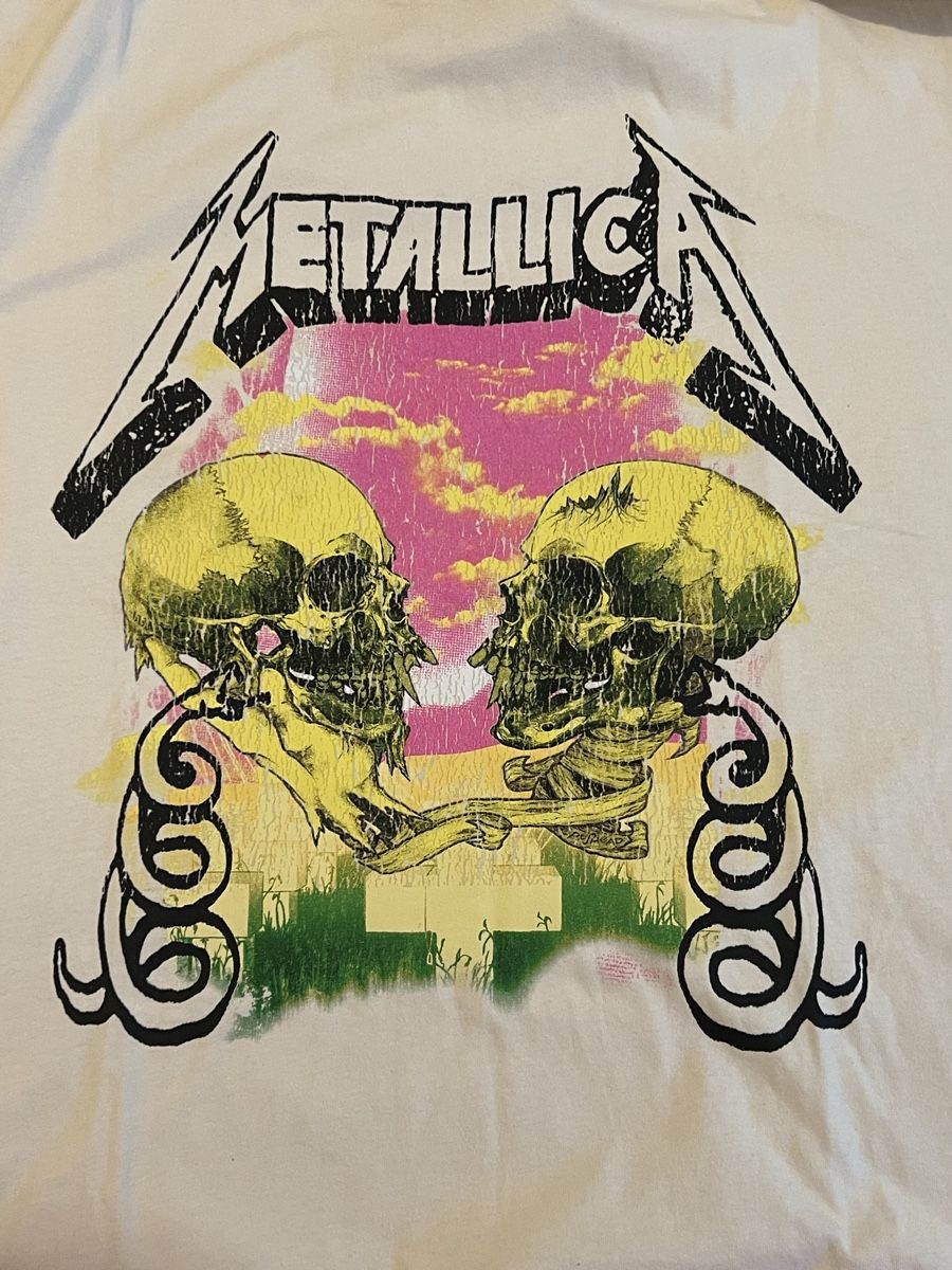 Metallica T-shirt: Metallica T-Shirt Bianca Taglia L Pull&Bear – Nuovo (secondo la descrizione) da Muralto venduto da dan_pf8r 1