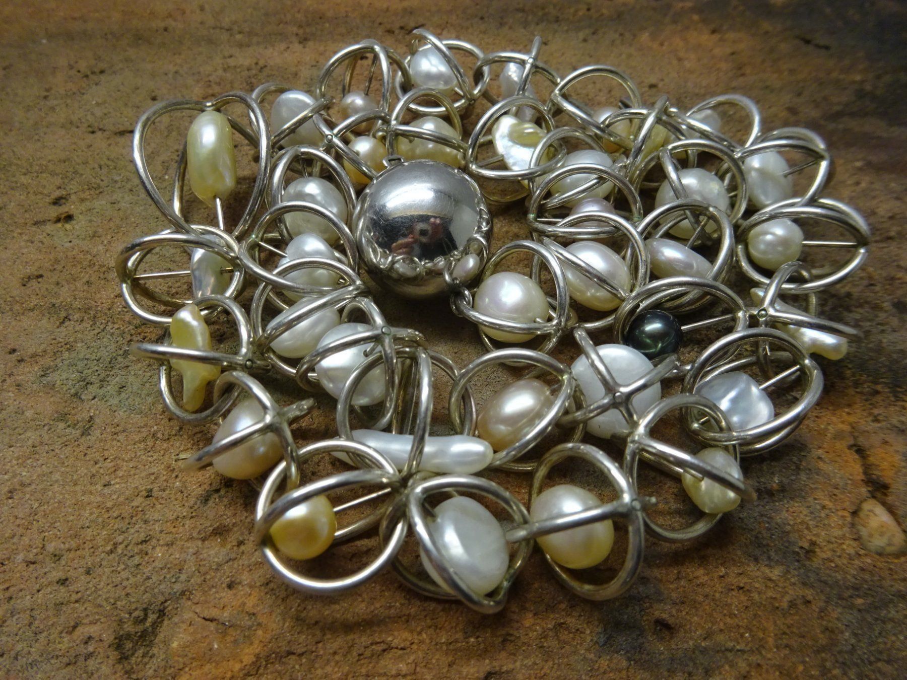 Catenine: Moderne Perlen Kette / 925 – Usato da Esslingen venduto da FetteSchnecke 1