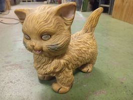 Retro Kätzchen Figur aus Gummi, Vintage Deko, Top!