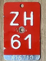 ZH 61 - VELONUMMER - FAHRRADSCHILD - PLAQUE DE VELO - ZH 61