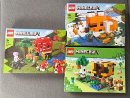 LEGO Minecraft 3 Sets mit OVP & Anleitungen