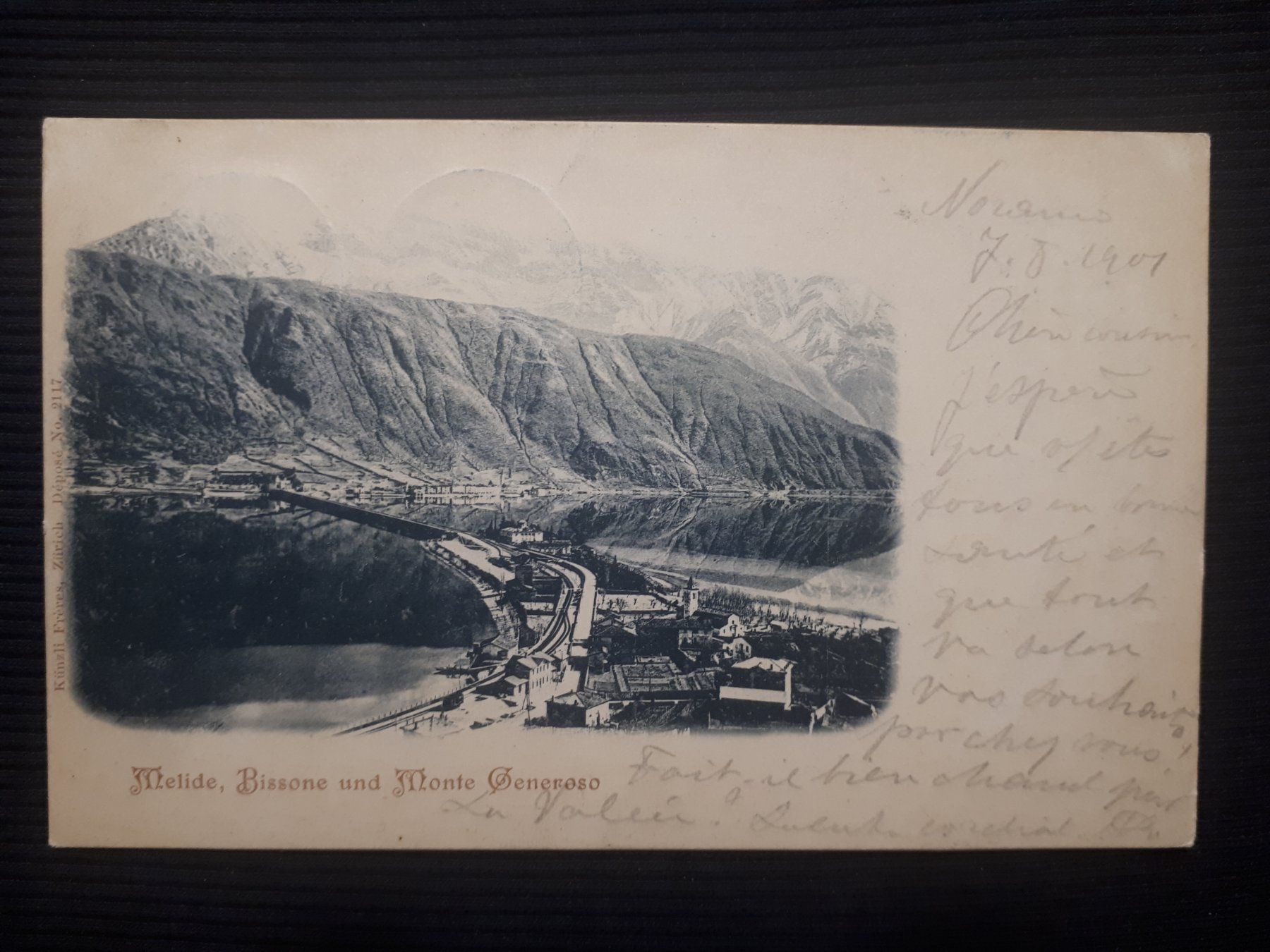 Ansichtskarten: MELIDE. BISSONE, MONTE GENEROSO 1901 – Gebraucht aus Ponto Valentino von giorgia06