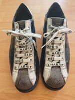 HARRIS FIRENZE Luxus Sneaker Kroko Blau Gr. 42.5 Handgemacht