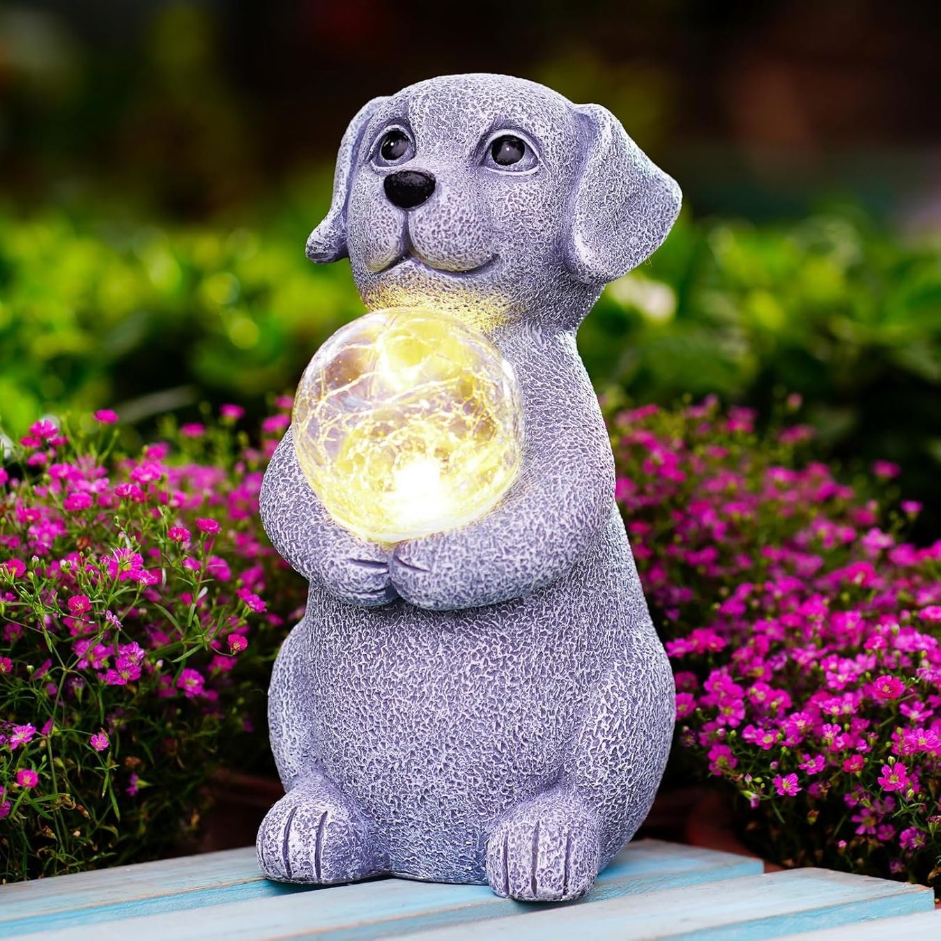 Figuren: Hund mit Solar Ball Gartendeko – Neu und originalverpackt aus Nuglar von SaleRitter