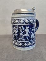 Original Bierkrug mit Zinndeckel aus dem Haus GERZ, H16 cm