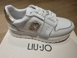 LIU JO MAXI WONDER Sneaker Weiss/Gold Gr. 38, Neu, NP 247.-