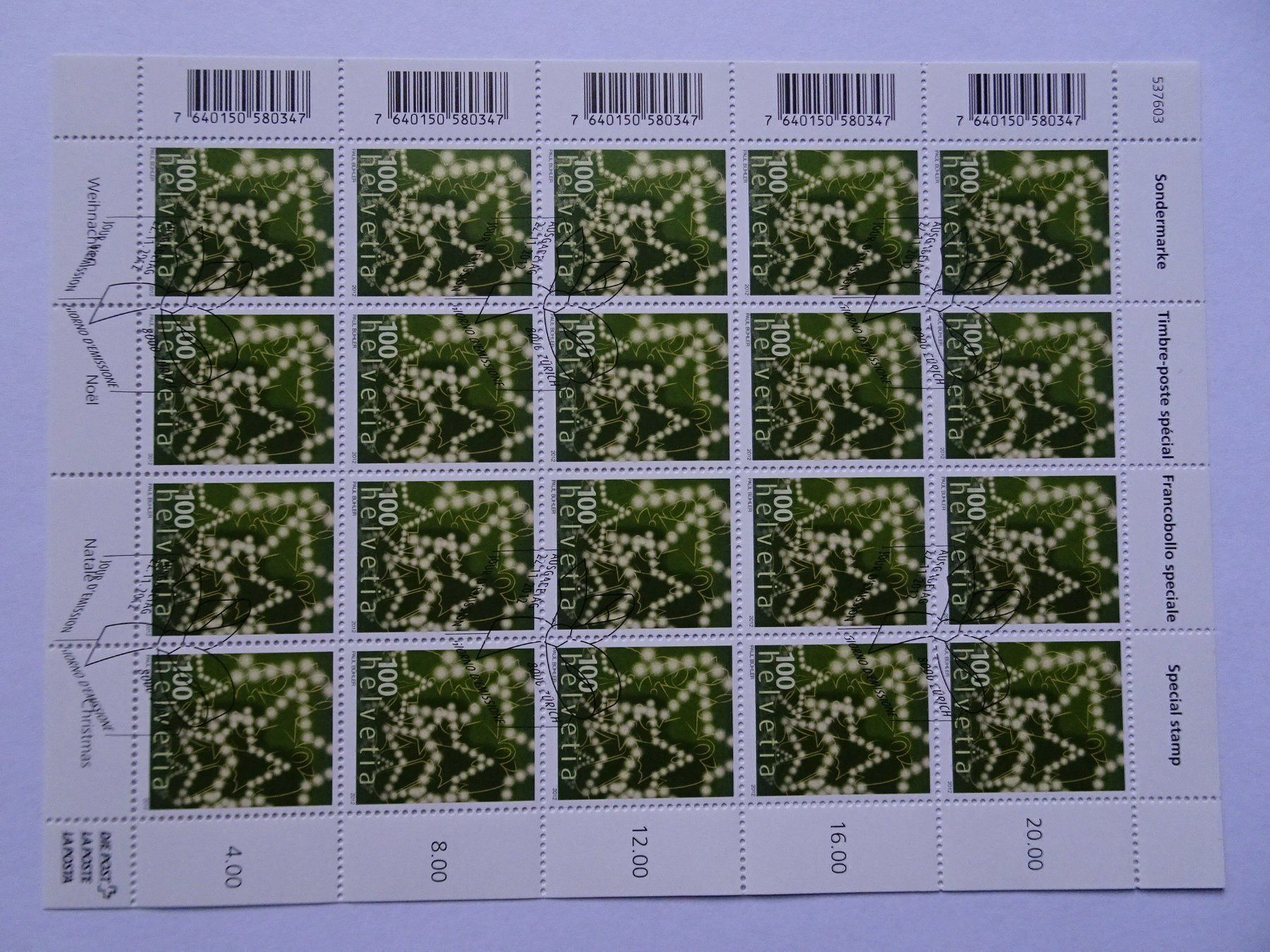 Tous les timbres: 2012 – Neuf (Voir description) à Aadorf par Chnorli-Furz