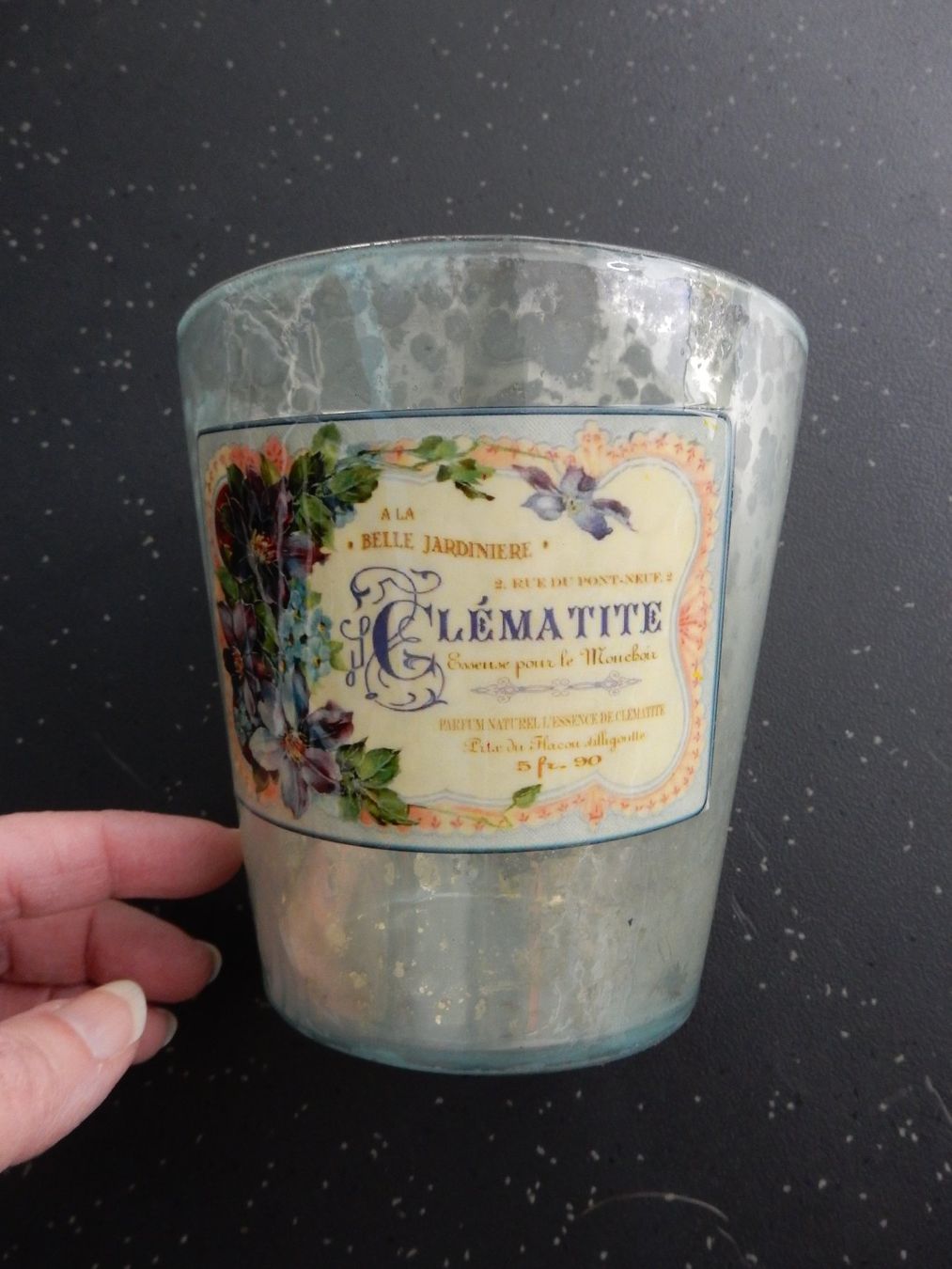 Vasi per fiori: Vintage Übertopf "Clématite" - Shabby Chic Glas Neu Cachepot – Nuovo (secondo la descrizione) da Jona venduto da simongarden 7