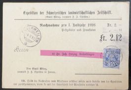Schweiz Nachnahme 1898 - Landwirtschaftliche Zeitschrift