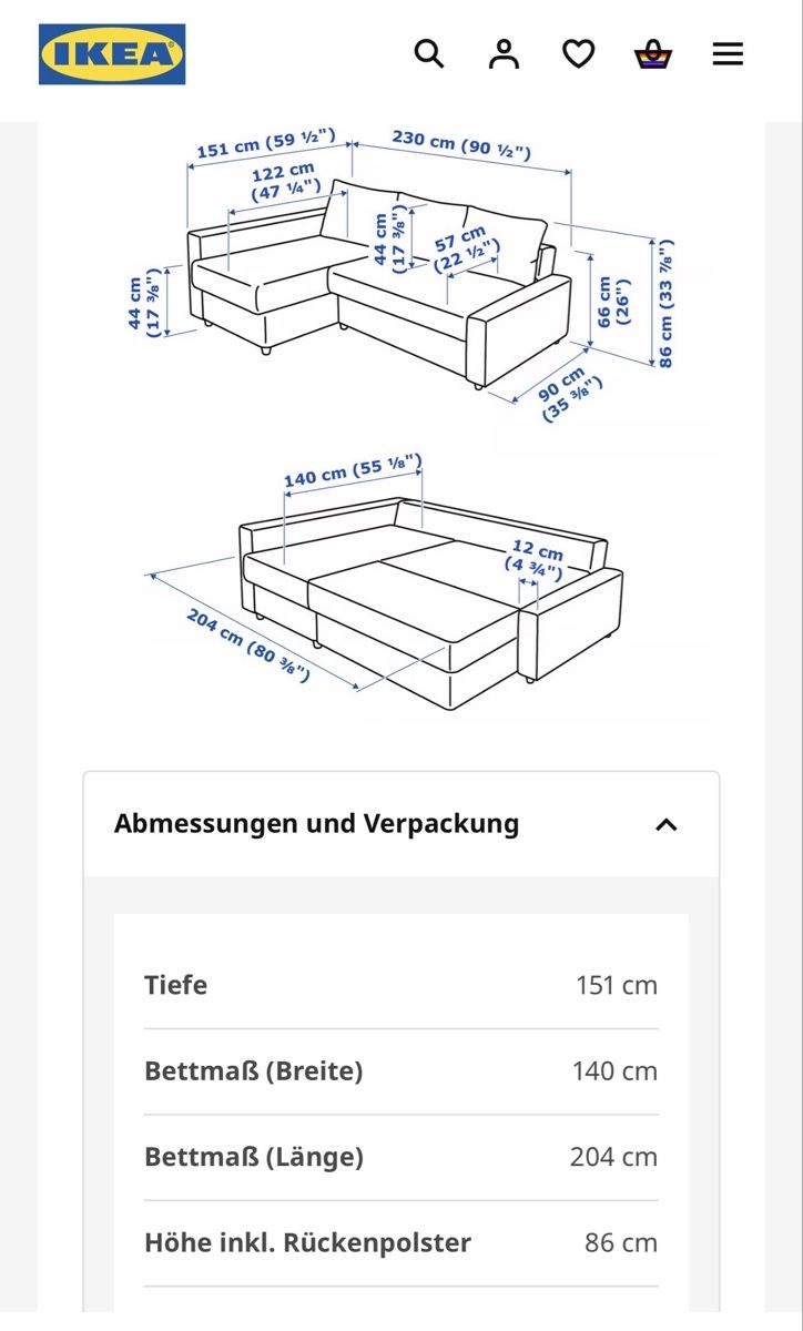 Ikea Divani: Ikea Friheten Sofa Couch Bettsofa – Usato da Luzern venduto da 12Lisa34 4