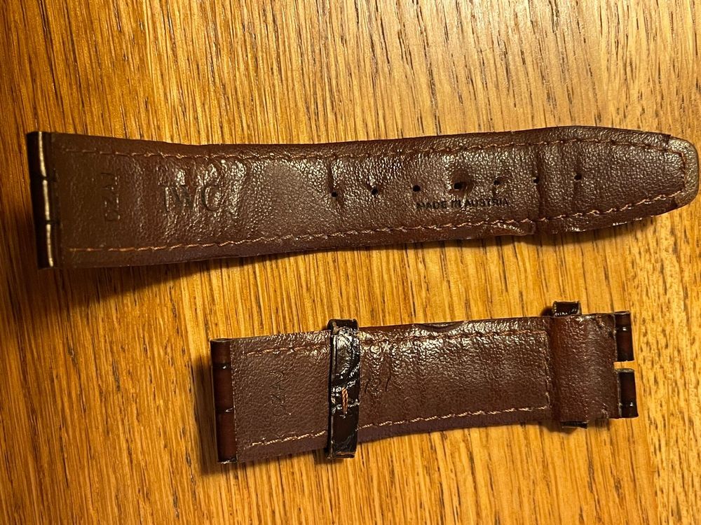 22mm Echtleder Armband Portugiesisch Chronograph Für IWC Big Pilot Brown