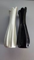Vintage Keramikvasen Schwarz/Weiss – Paar – 16 cm – ca. 1960