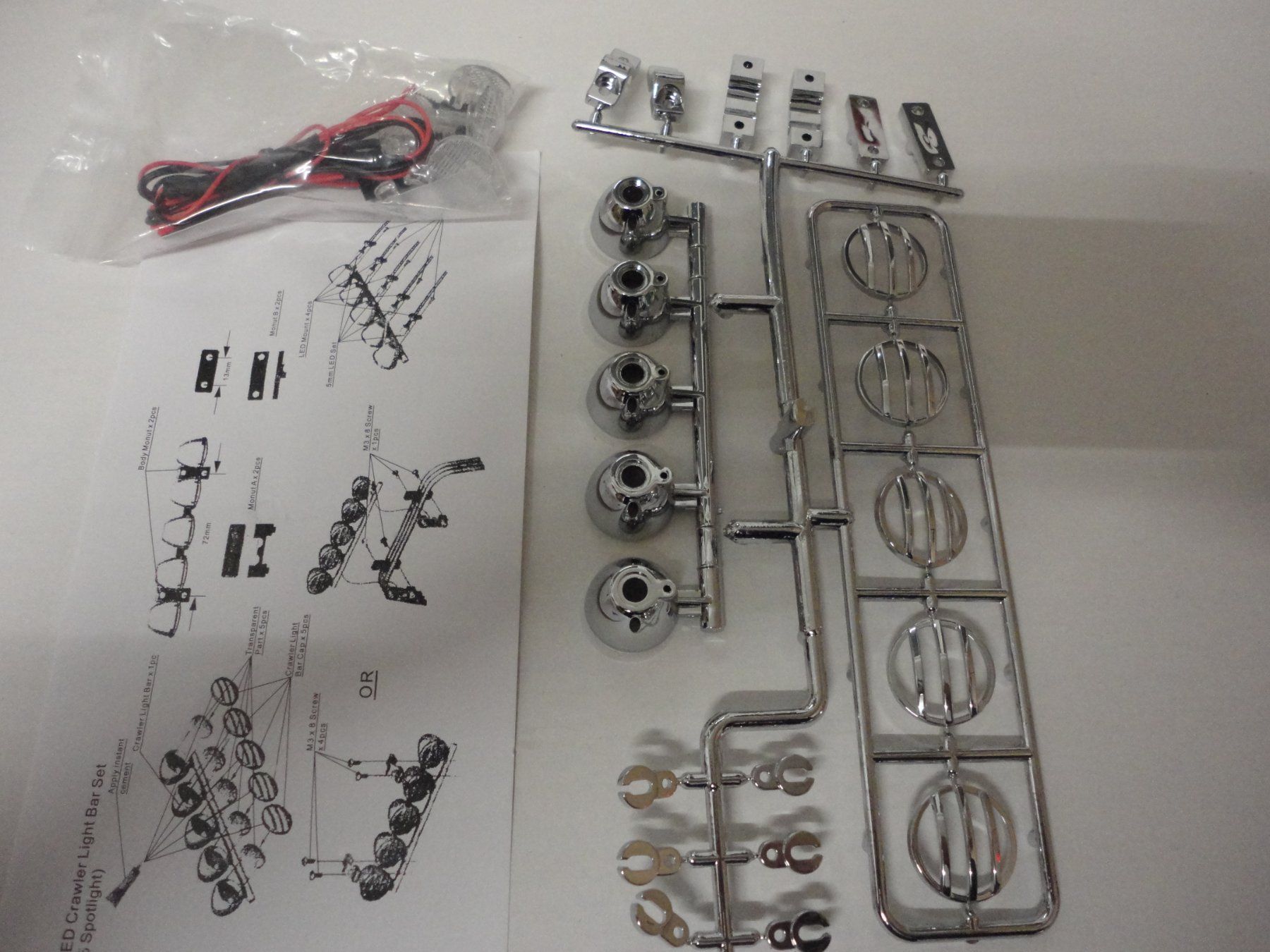 RC Modellbau: LED Scheinwerfer Bausatz (chrom) – Neu und originalverpackt aus Horgen von RcModell 3