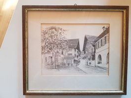 Zeichnung 1984 Berneck Arnold Widmer Einrahmungen