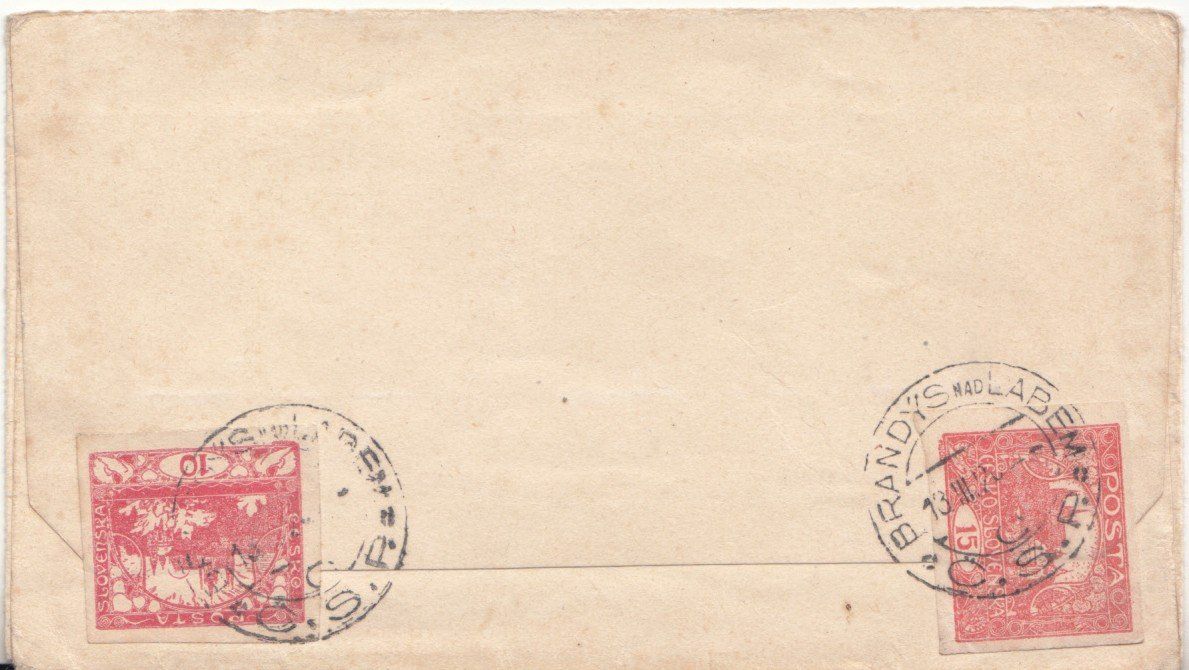 Alle Briefmarken: Tschechoslowakei Mi 3 + 26 auf Brief – Gebraucht aus Bürglen TG von StampGraf