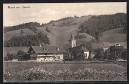 AK Linden, Blick zur Kirche, 1968