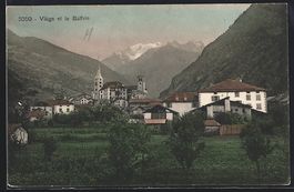 AK Viège, Panorama et le Balfrin, 1909