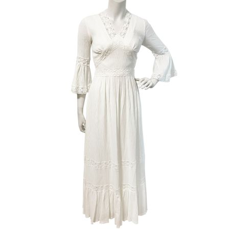 Kleid XS/S romantisch Baumwolle Wedding Dress VINTAGE 1960s