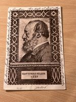 Alte Bundesfeier Postkarte mit Gottfried Keller Motiv