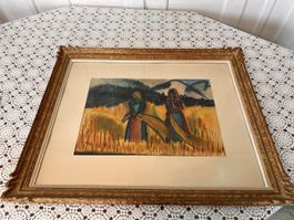  Schöne Bild, Aquarell , Signiert (148)