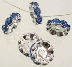 Perle (finte): Metall Rondelle Strass saphirblau   10mm – Nuovo (secondo la descrizione) da Alpnachstad venduto da perlengaby