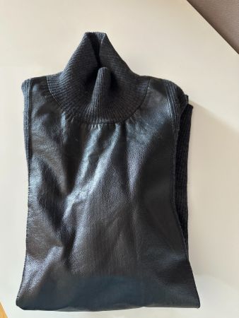 Pull laine et cuir